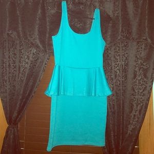 Teal peplum forever 21 dress