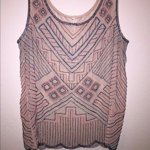 Willow & Clay Geometric Beaded Top
