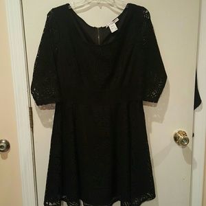Black lace dress, A line, mini