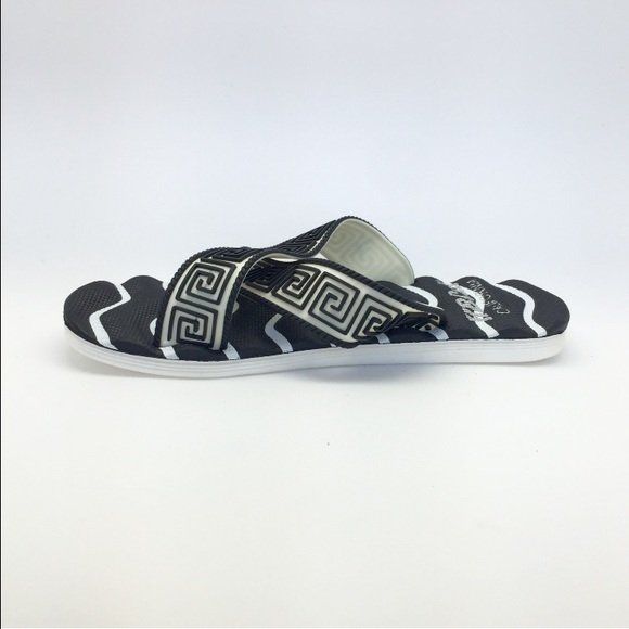 NWT Black and white gladiator slide sandal comfort - Picture 3 of 4