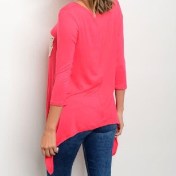 ✨Tunic ✨Crotchet Pocket Pink Top - Picture 2 of 2