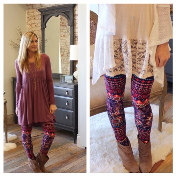 PAISLEY PINK LEGGINGS || OSFM - Picture 2 of 2