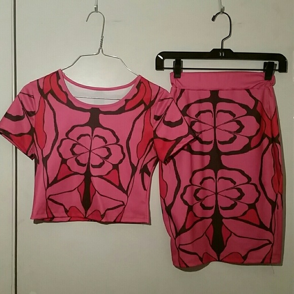 Pink red and black 2 piece set