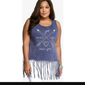 Torrid Gypsy Heart Fringe Top