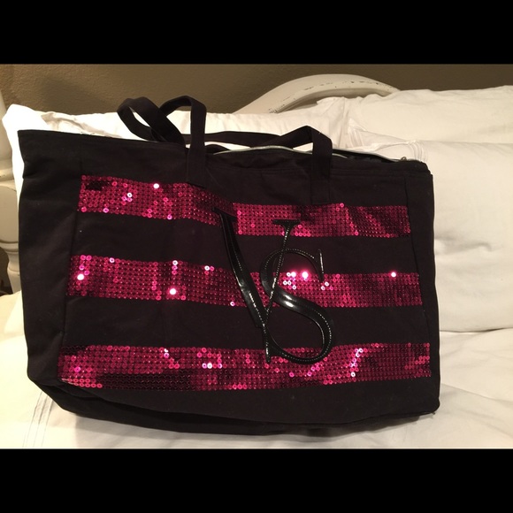Victoria Secret Sequined Fabric Tote Bag