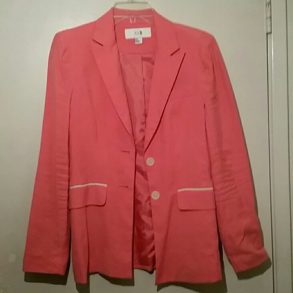 Coral and cream blazer
