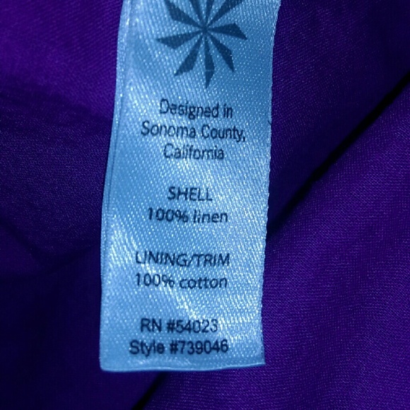 Sold Athleta 100% Linen Medium Purple Dress - Picture 4 of 4