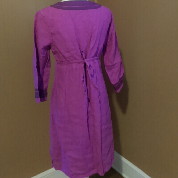 Sold Athleta 100% Linen Medium Purple Dress - Picture 2 of 4