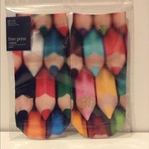 Free Press colored pencil socks! One pair! OS!