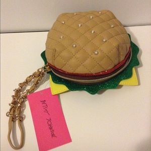 Betsey Johnson Hamburger wristlet! NWT!