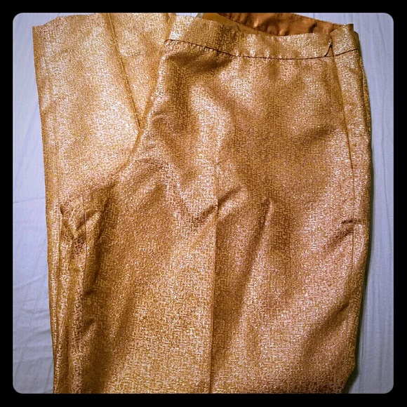 Shimmery gold pants straight leg, holiday!