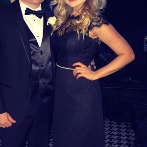 Hayley Paige Black Lace Dress Bridesmaid