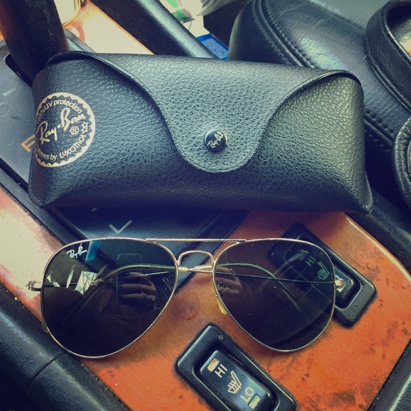 Ray Ban: Authentic Black & Gold Ray Bans