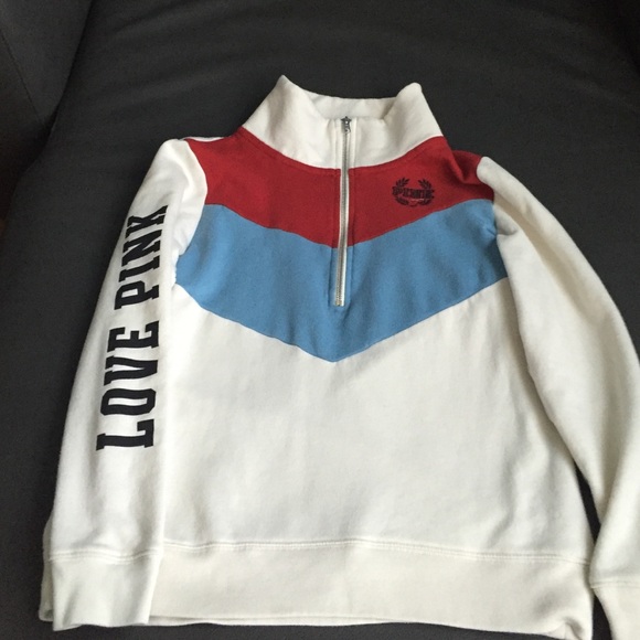 Victoria secret pink Tops - Victoria secret-pink half zip sweat shirt