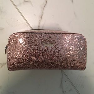 Kate Spade pink glitter makeup bag