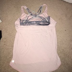 LULULEMON Pink & Gray Tanktop WITH BRA!