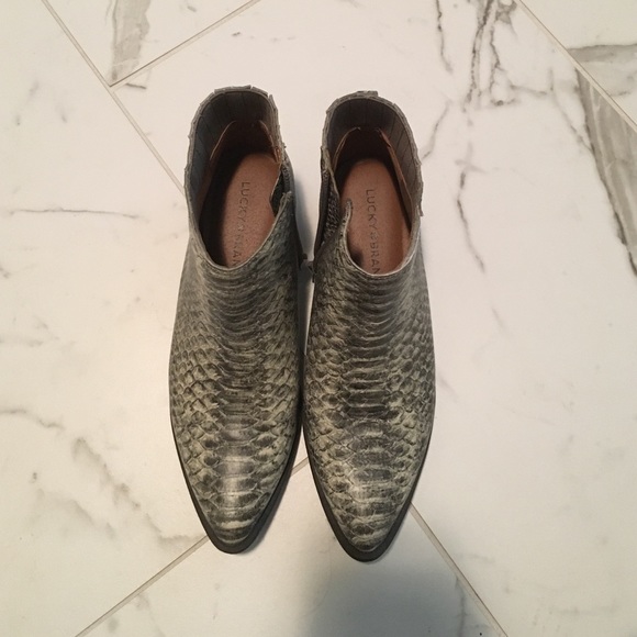 Lucky Brand faux croc booties