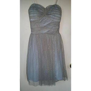 Silver Blue Strapless Dress