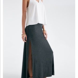 Double slit maxi skirt