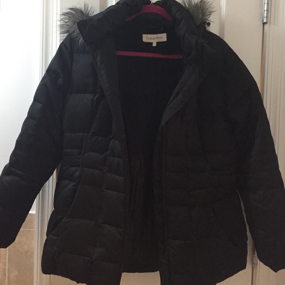 Calvin Klein winter jacket with fur hood