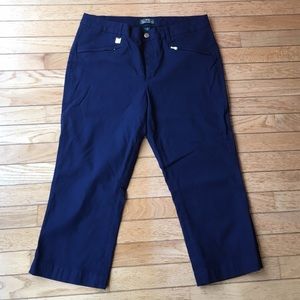 Lauren Ralph Lauren Pants - Navy Blue Raised Patterned Lauren Active Capris Lauren Ralph Lauren Pants - Navy Blue Raised Patterned Lauren Active Capris
