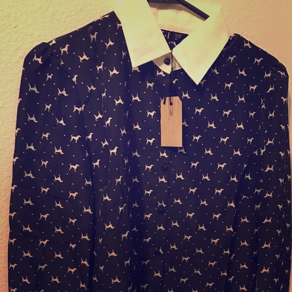 Silken Dog print ladies blouse