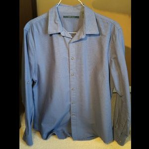 Perry Ellis Large Roll Up Button Sleeves Large