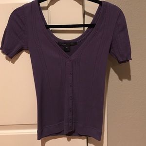 Marc Jacobs Purple Shortsleeved Buttondown Sweater