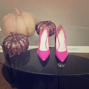 Pink heels.
