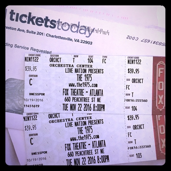Two The 1975 Fox Theatre tix