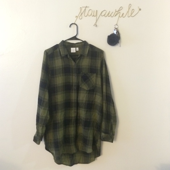 Nordstrom green and black flannel