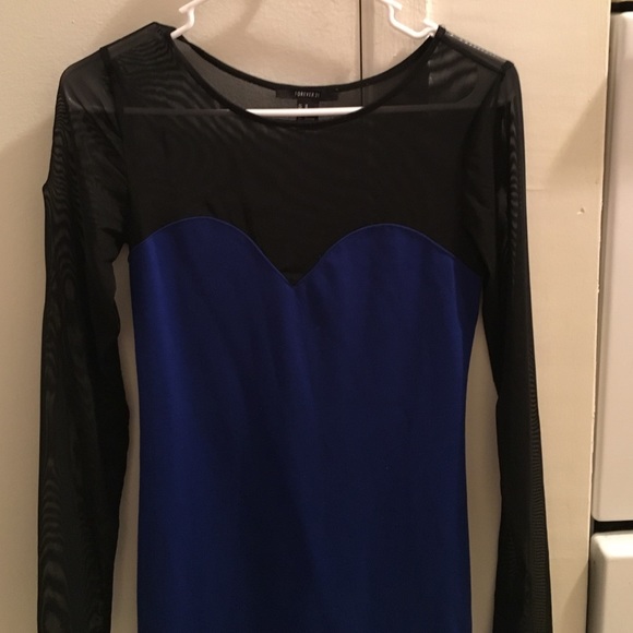 Blue and mesh dress