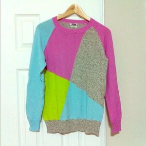 Madewell color block sweater Sz M new!