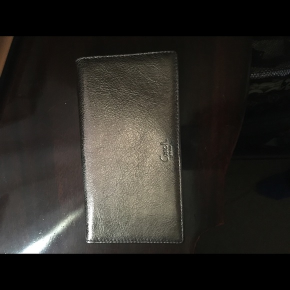 Coach metallic check book cover