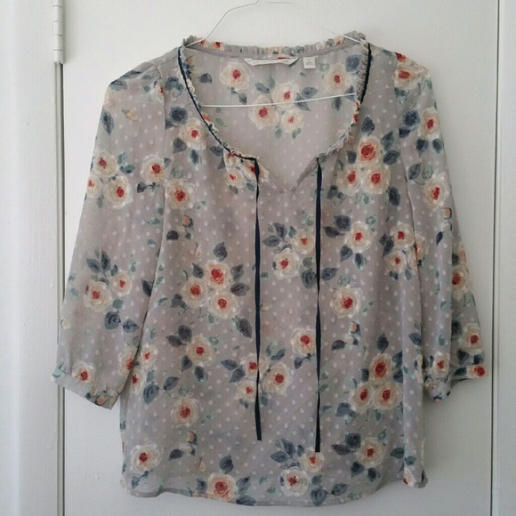 DONATEDLC Lauren Condrad Loose Floral Print Blouse