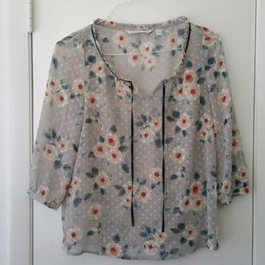 DONATEDLC Lauren Condrad Loose Floral Print Blouse