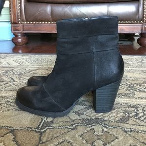 Clarks black suede booties