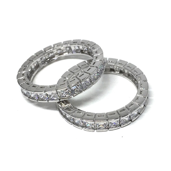 Sterling Silver Eternity, Stackable, Wedding Band - Picture 3 of 8