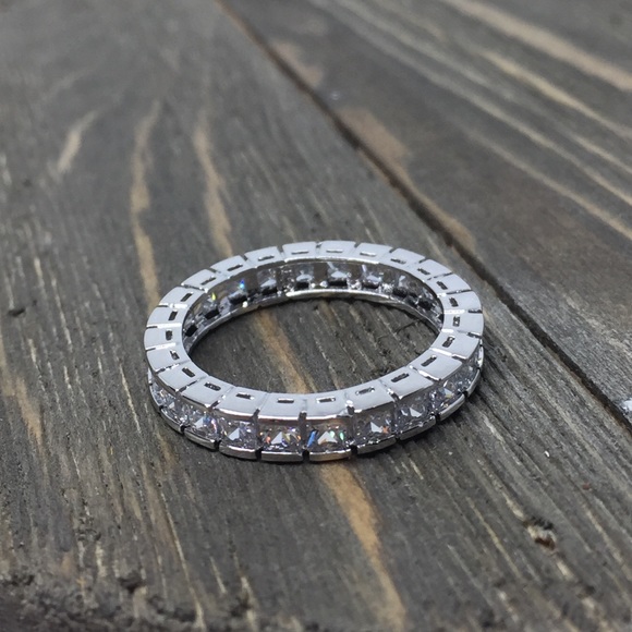 Sterling Silver Eternity, Stackable, Wedding Band - Picture 6 of 8