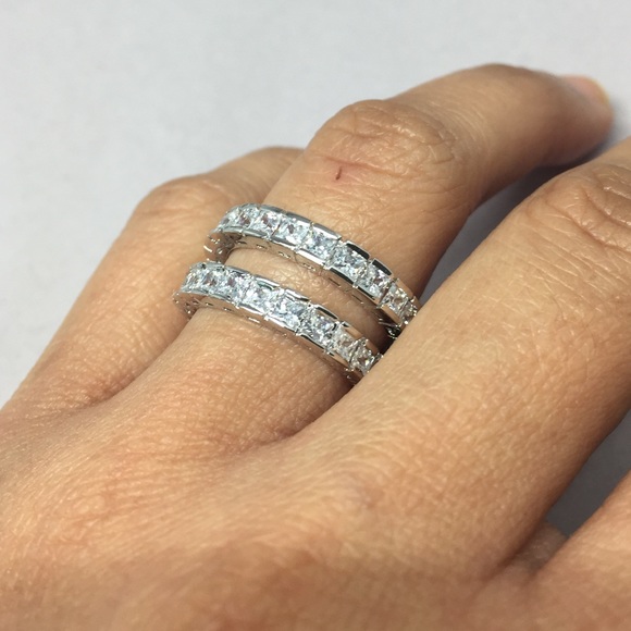 Sterling Silver Eternity, Stackable, Wedding Band - Picture 7 of 8