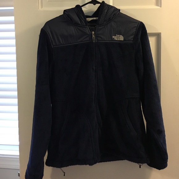 Navy north face zip up with hood . Size medium