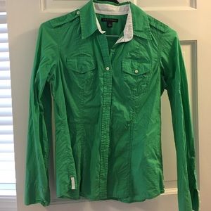 Banana republic button down size small green
