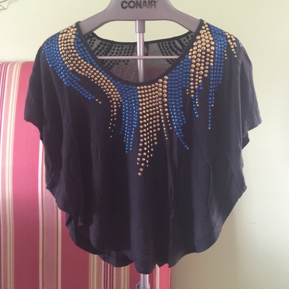 Free People Blue and Gold XS Top