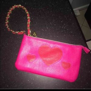 Betsey Johnson heart wristlet