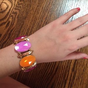 Pink and orange jewel bracelet