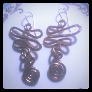 SALE new handmade earrings copper 2"  aluminum