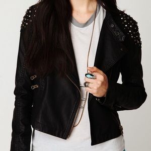 Free People Vegan leather Moto jacket