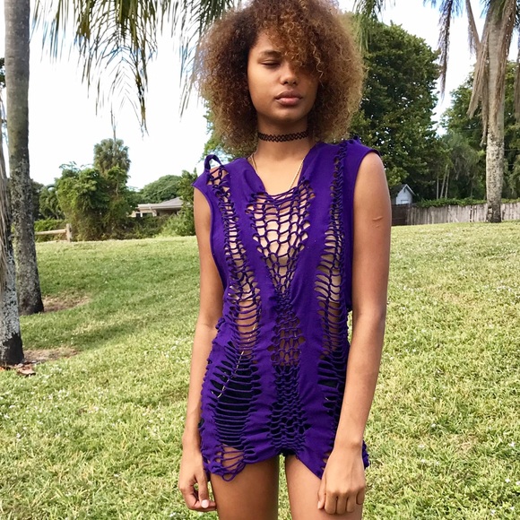 Distressed T dress