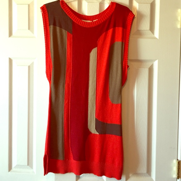 DKNY Colorful tunic sweater with optional belt