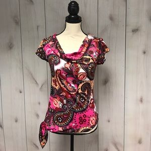 Beautiful Paisley Asymmetrical Top